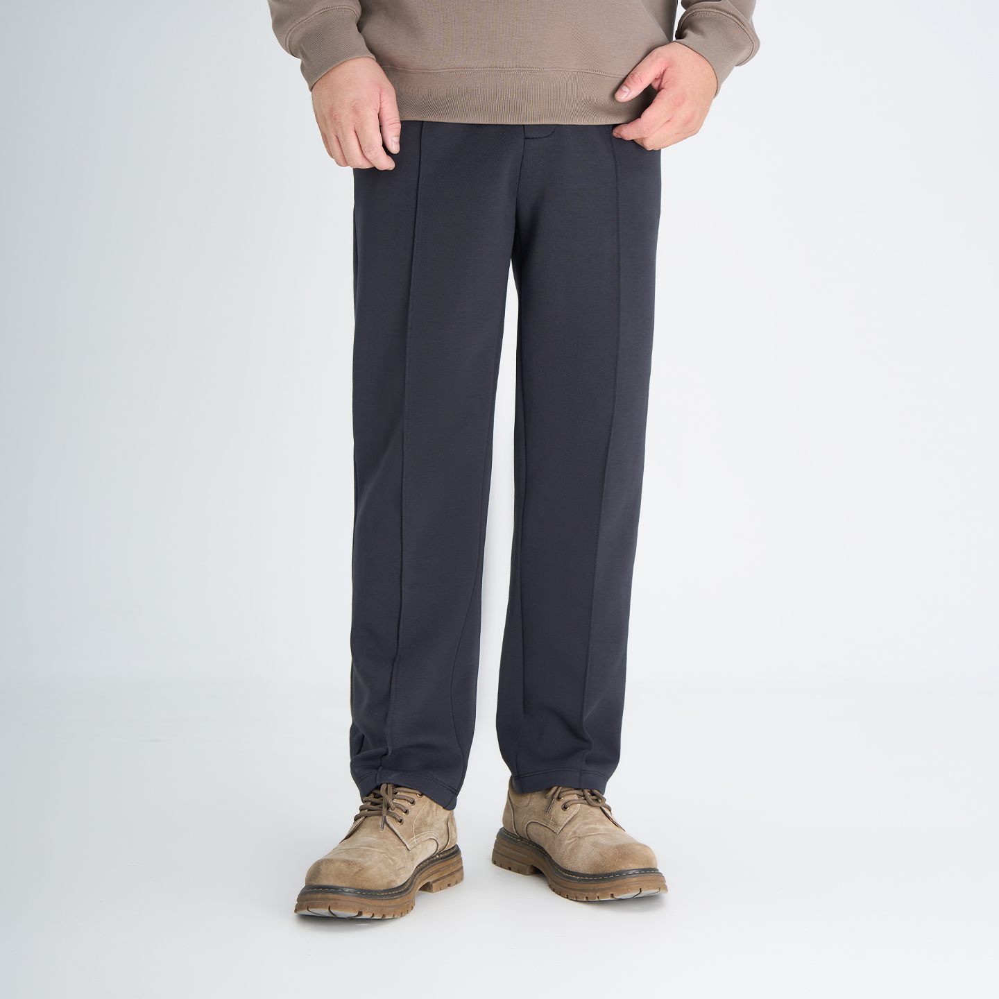 秋冬新款空气层西裤大码男士百搭宽松垂感休闲裤弹力商务长裤9375