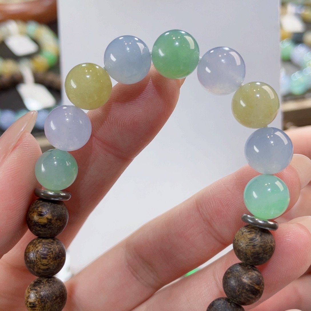 未镶嵌手链翡翠卡10马卡龙