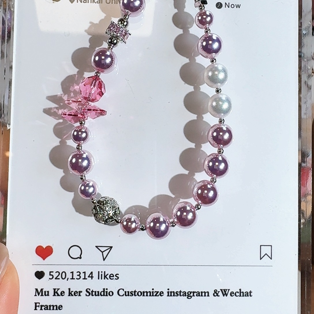 花岗石铁合金diy原创设计手机链