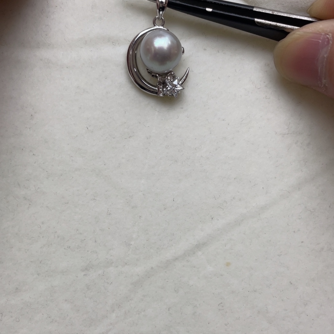 吊坠(不含链)银S925镶嵌海水珍珠