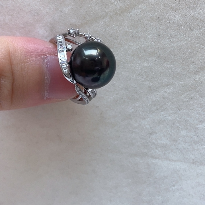 海水珍珠戒指银S925镶嵌