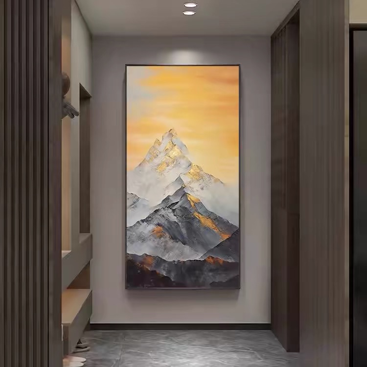 【日照金山】玄关现代简约客厅装饰画沙发背景墙挂画花卉肌理画