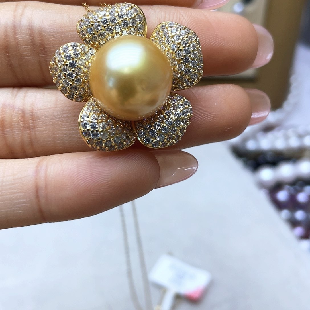 海水珍珠颈饰银S925镶嵌