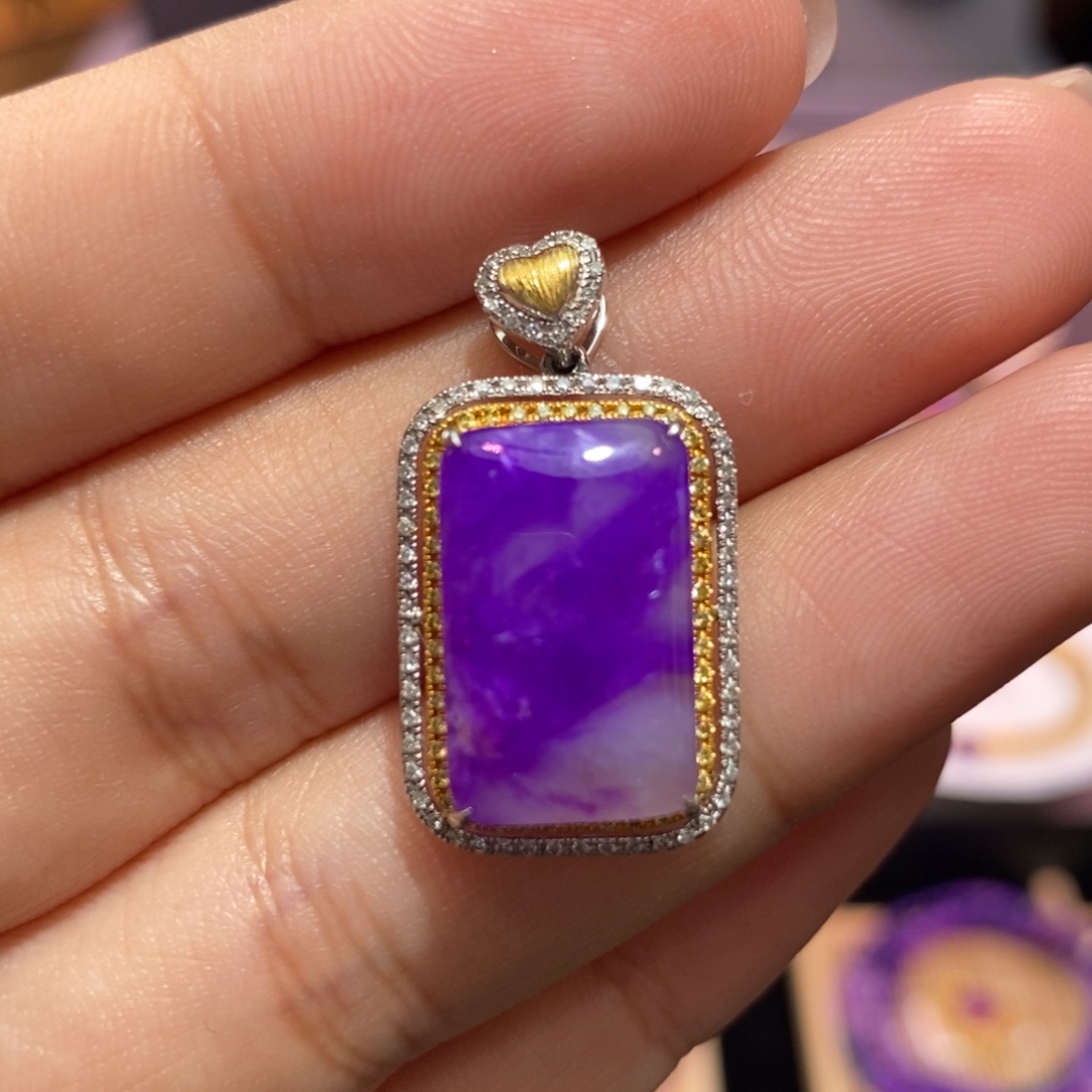 苏纪石（舒俱来）18K金镶嵌吊坠(不含链)