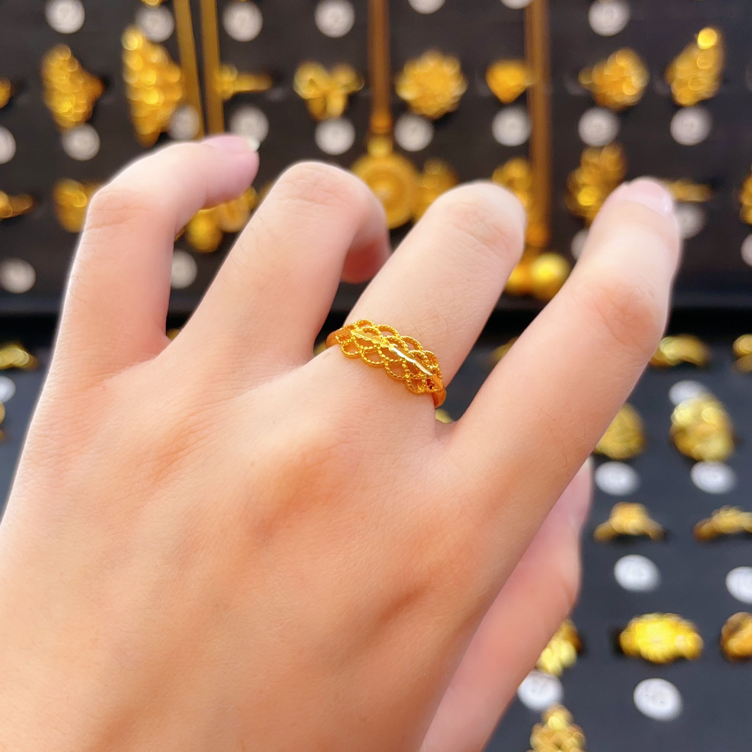 铜合金戒指 （89）气质掐丝镂空戒圈