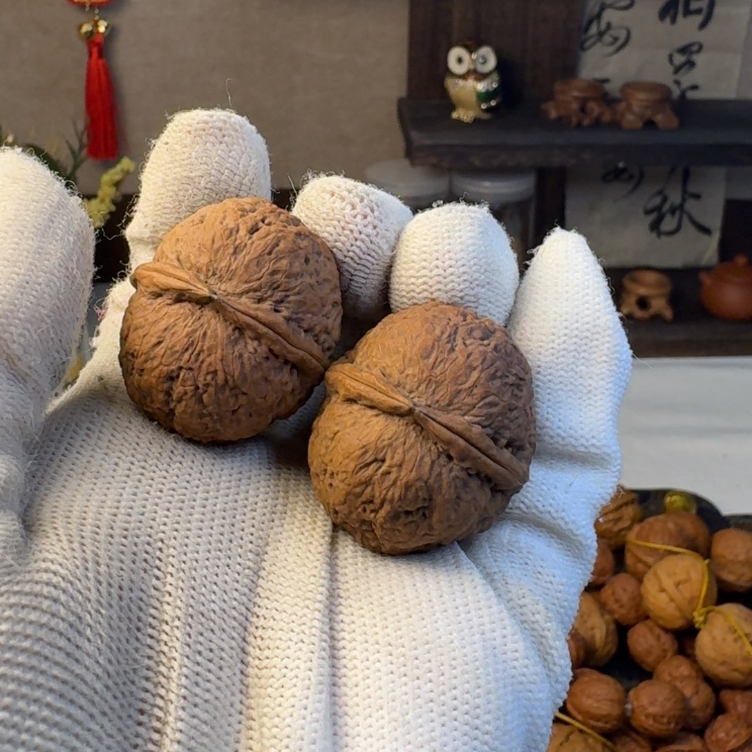 文玩核桃把件@*淡咖啡豆33.5