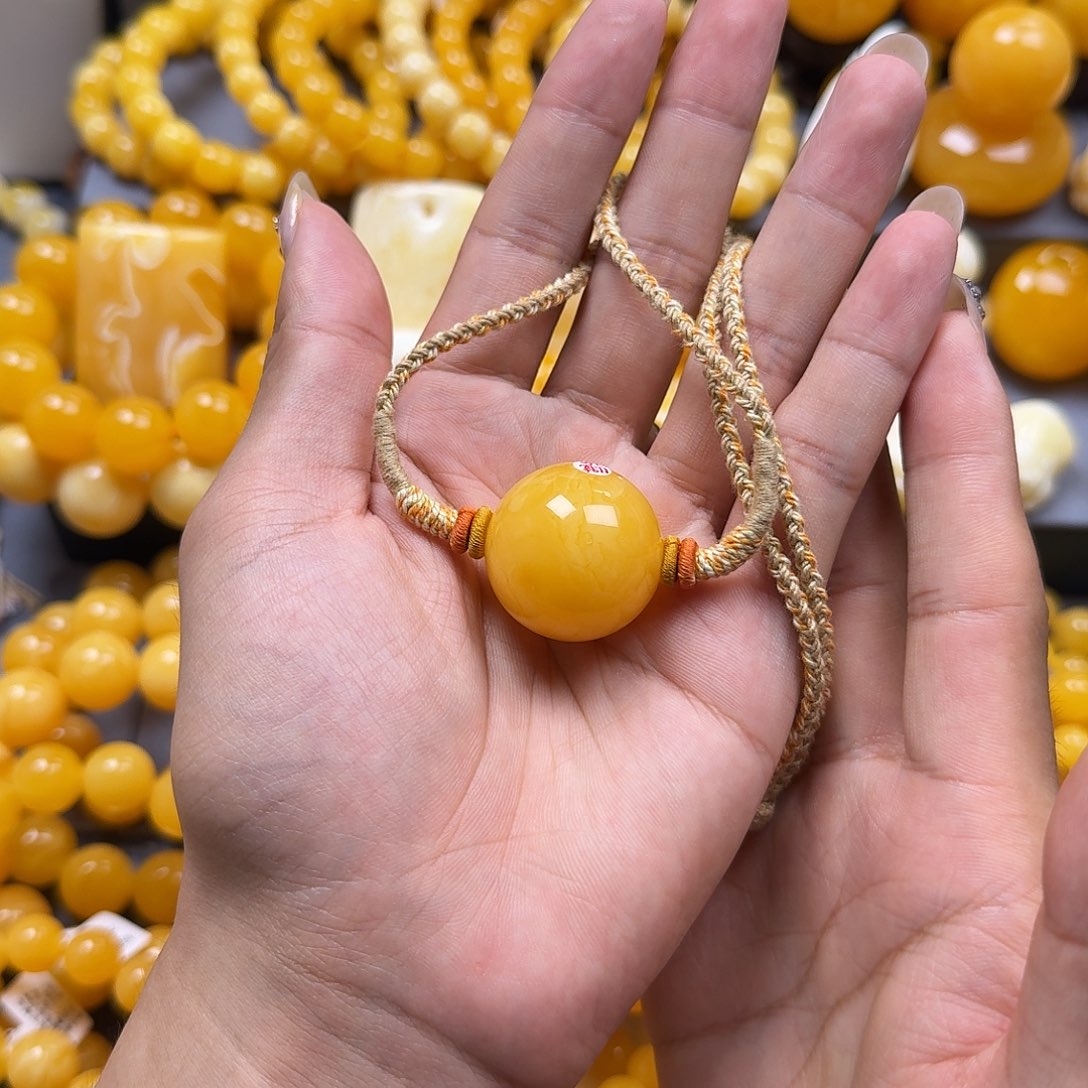 未镶嵌蜜蜡珠宝奇石锁骨27mm