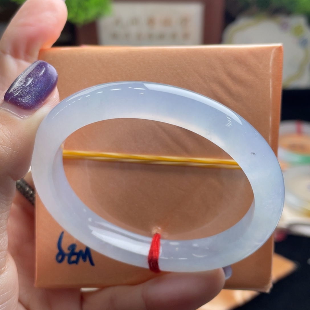 翡翠未镶嵌手镯12号 54贵妃 冰紫