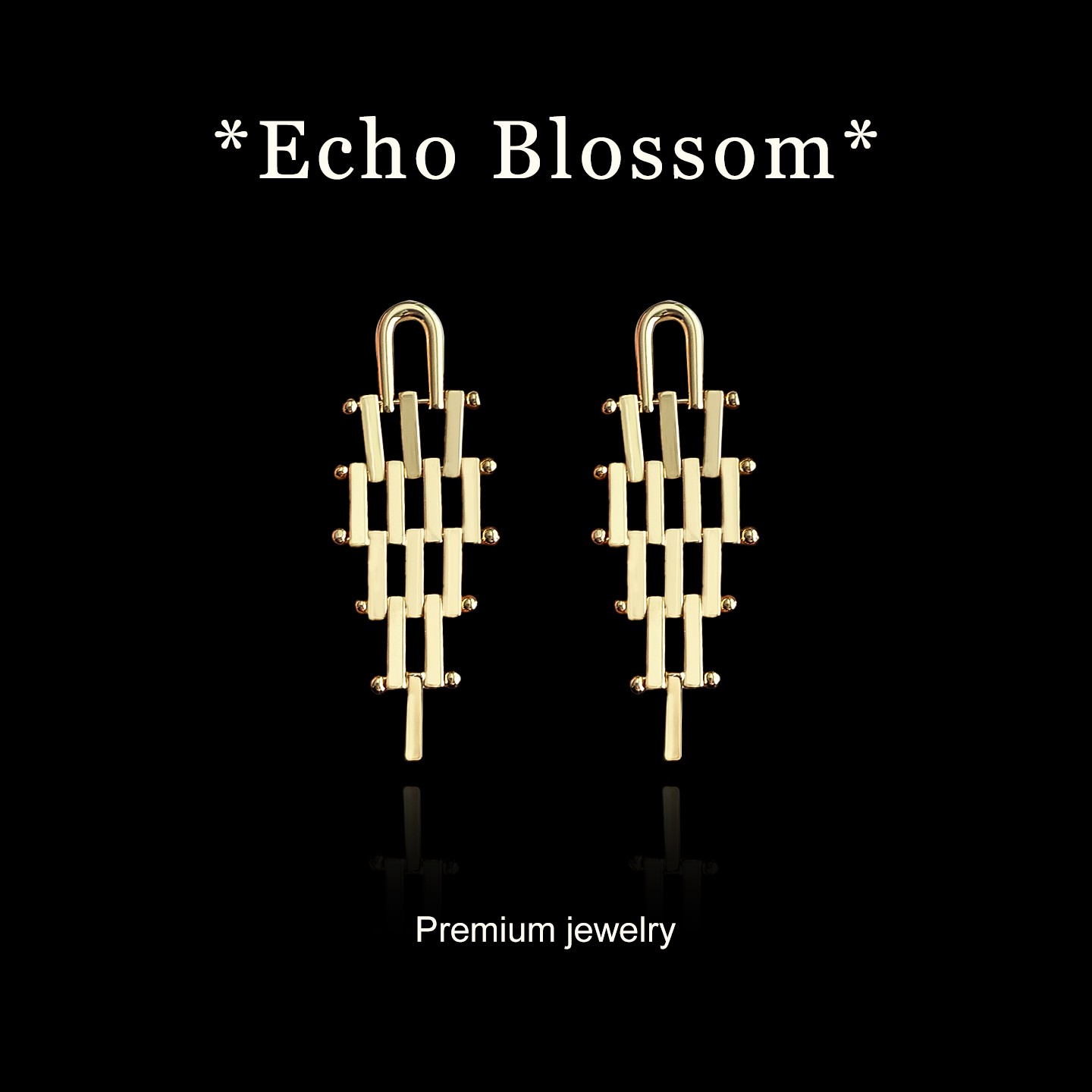 铜合金耳饰 镀K金 2025款款 A002【竹恋】耳钉