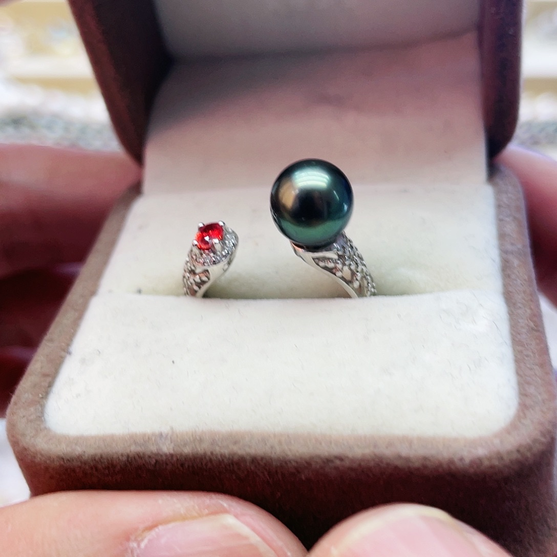 海水珍珠戒指银S925镶嵌