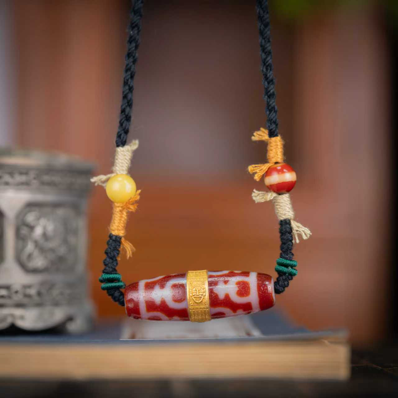 （灵魅）18K金红肉八宝瓶 五眼四耳吊坠精工镶嵌