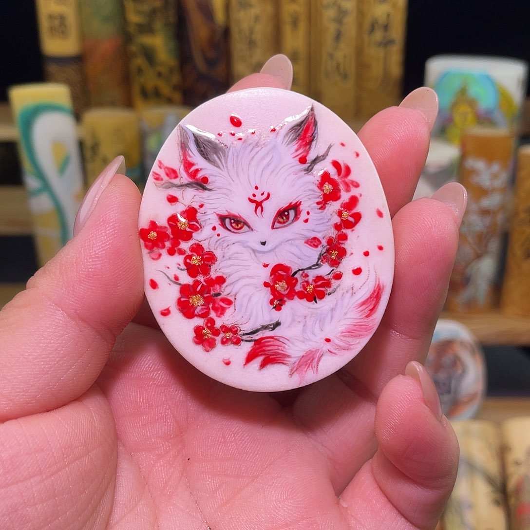 锦***华实心竹手工作品狐狸