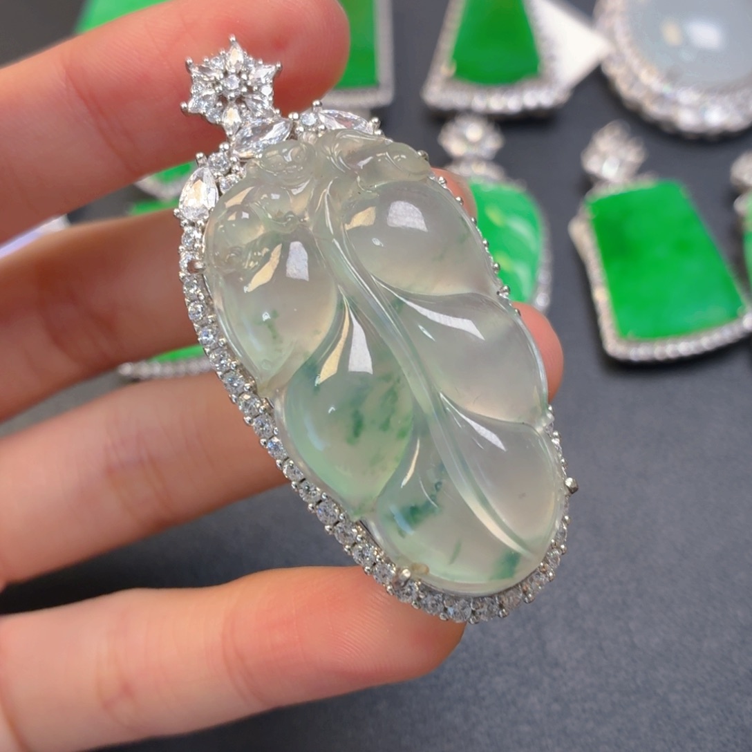 翡翠银S925镶嵌颈饰