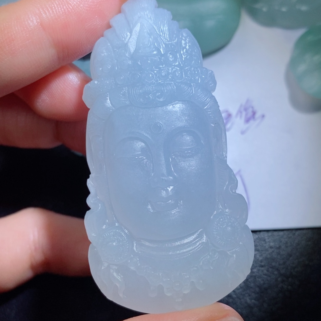 定制翡翠未镶嵌毛货付款后确认抛光