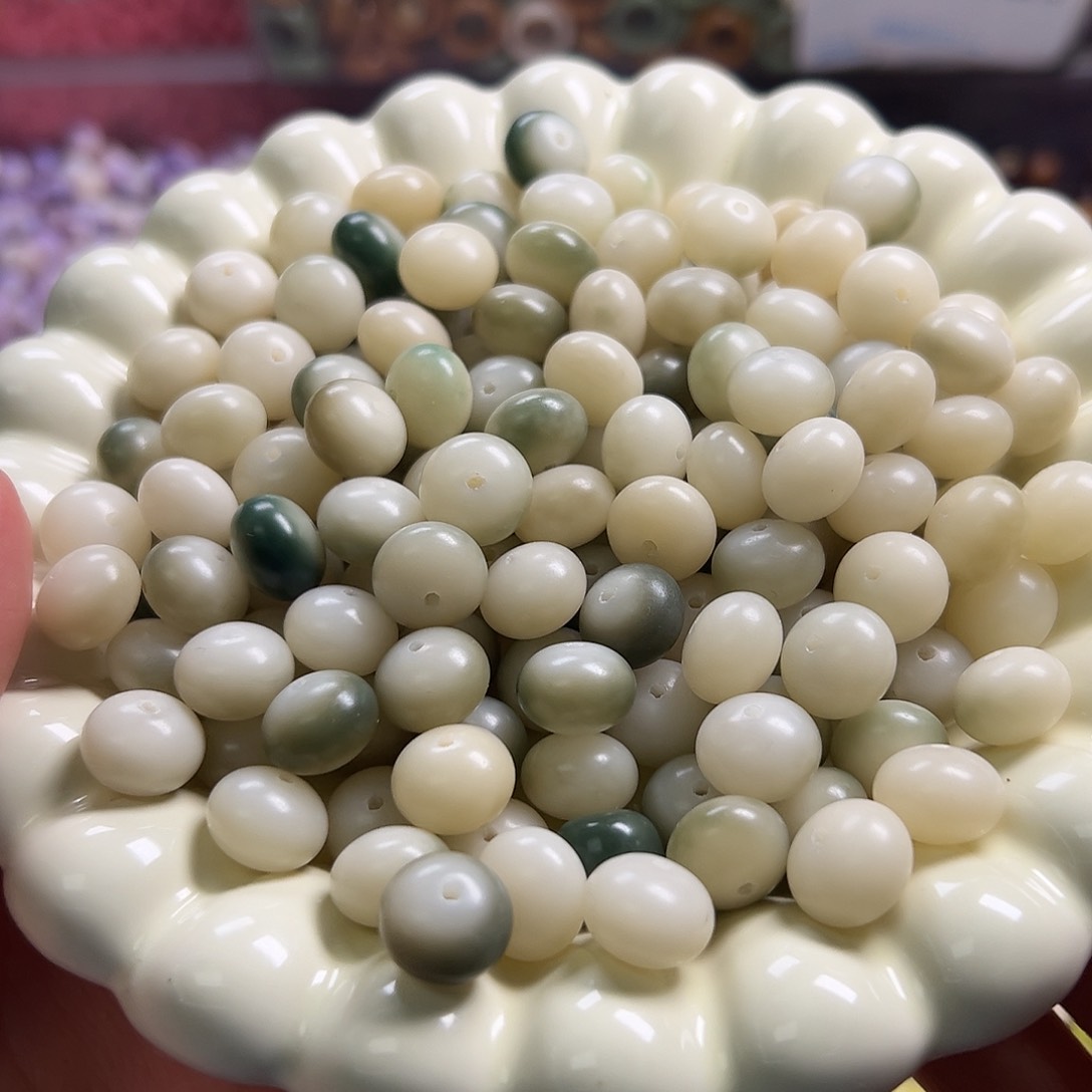 菩提根/象牙果吊坠100颗卡13白绿算盘