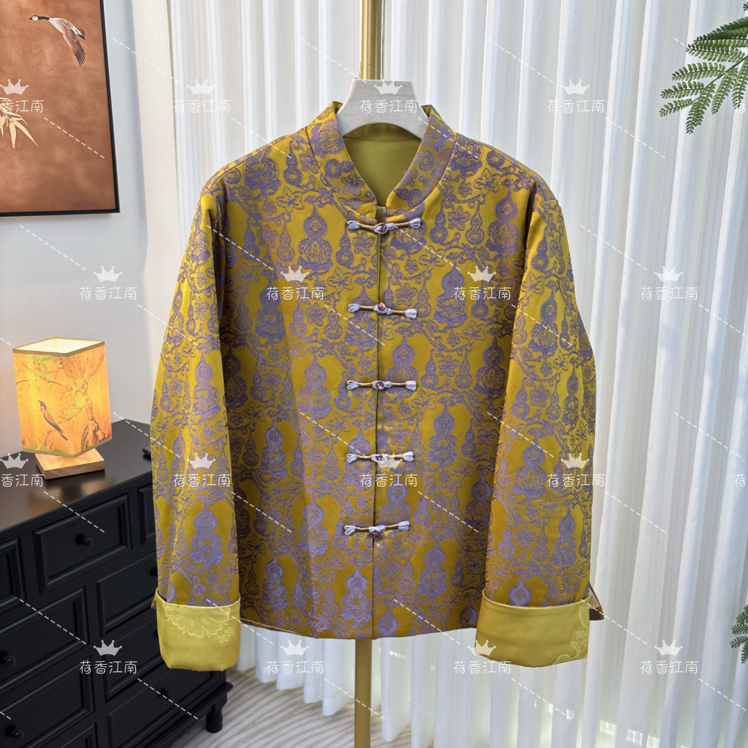 【福禄棉衣】新中式复古盘扣立体刻花加棉国风棉衣外套2025宽松百搭