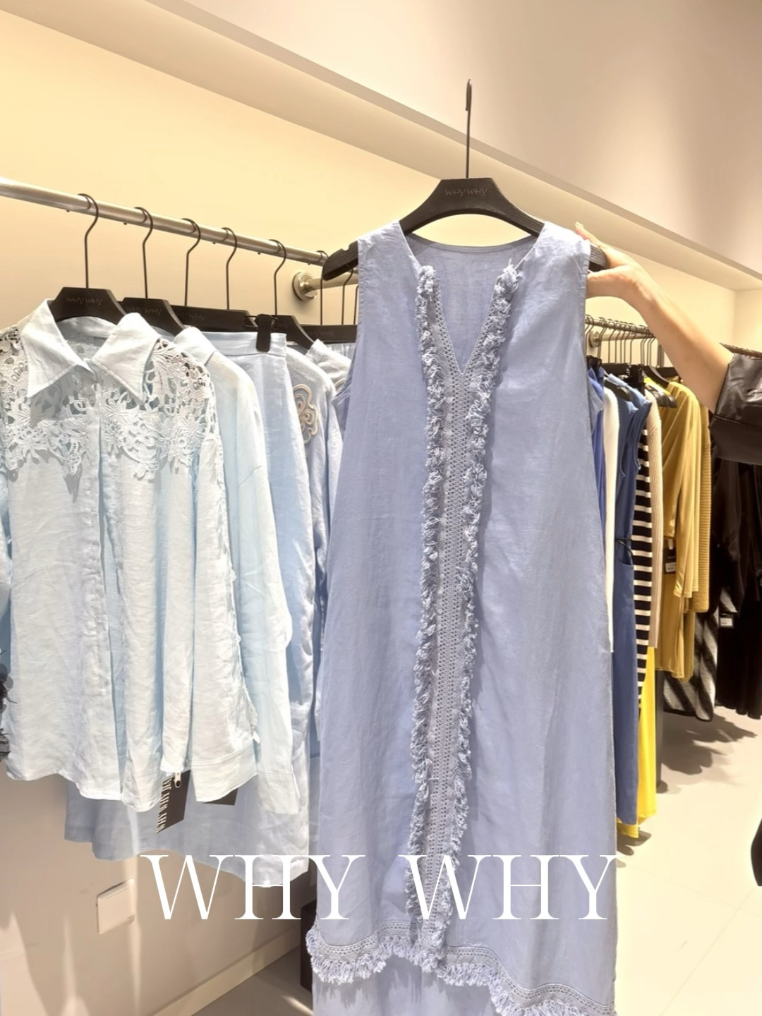 福利款NO退NO换蓝色小裙子法式复古度假风流苏连衣裙