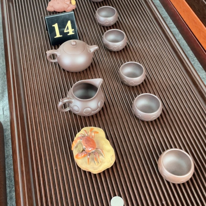 泥*紫色圆边电木茶盘