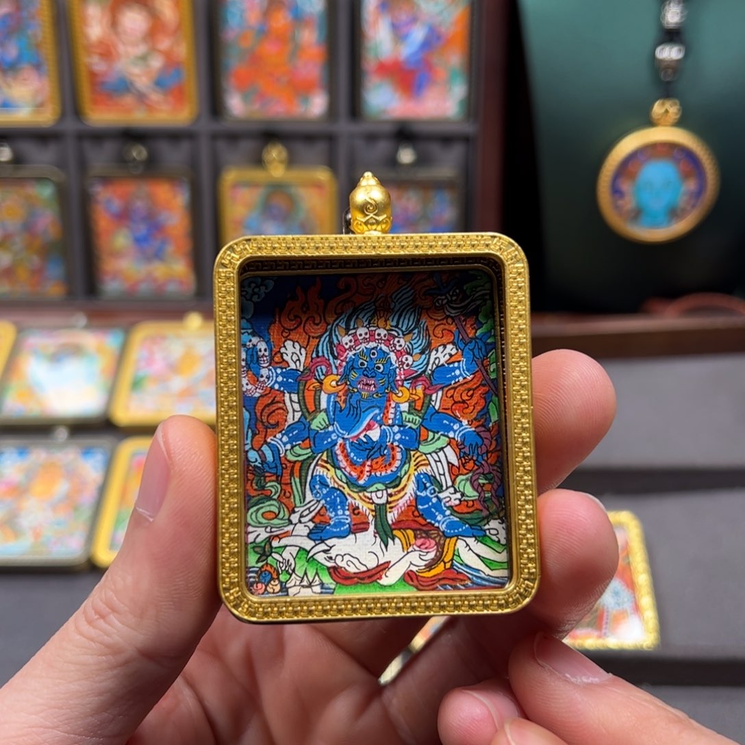 吊坠ㅤ****ㅤ大黑天纯手绘唐卡