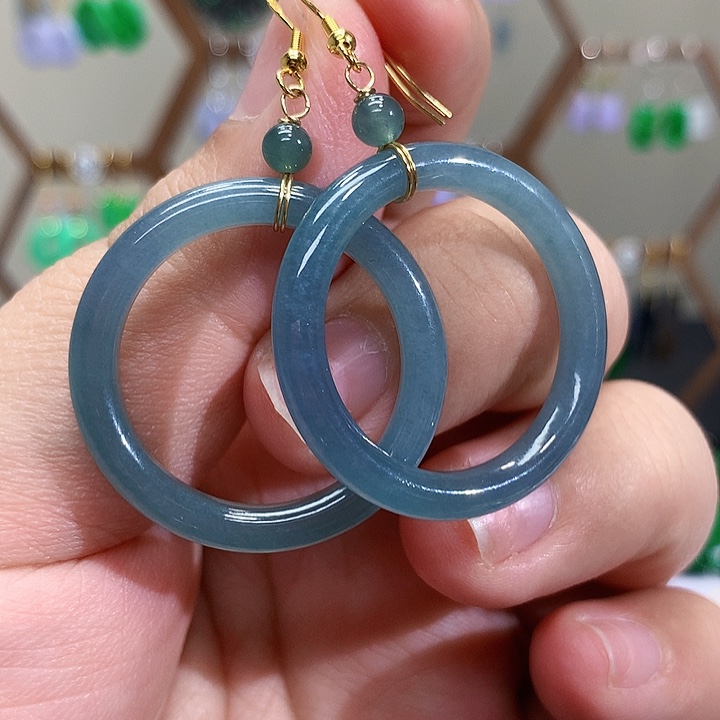 未镶嵌翡翠耳饰天然翡翠耳饰