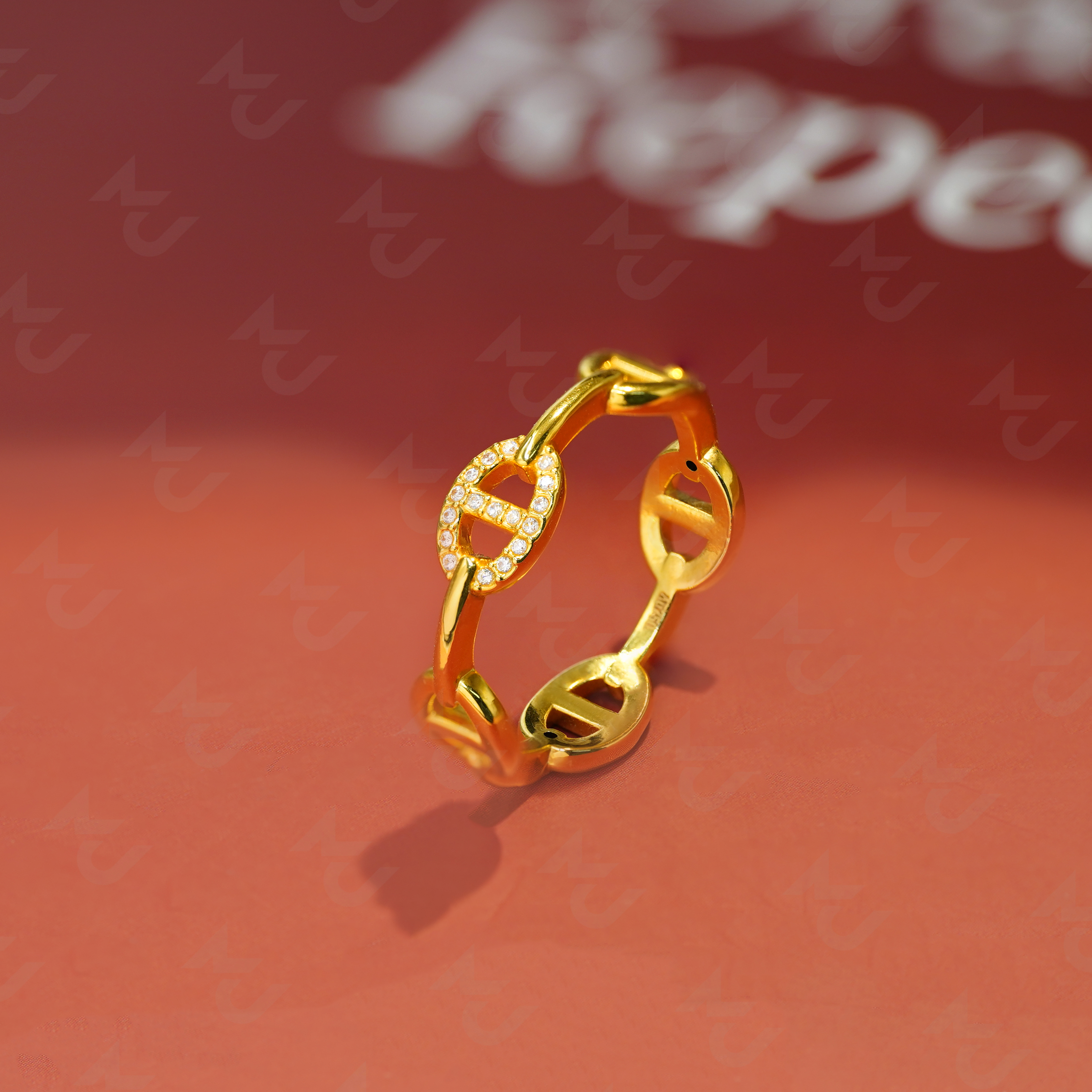 18K金莫桑猪鼻戒指【QL07481】