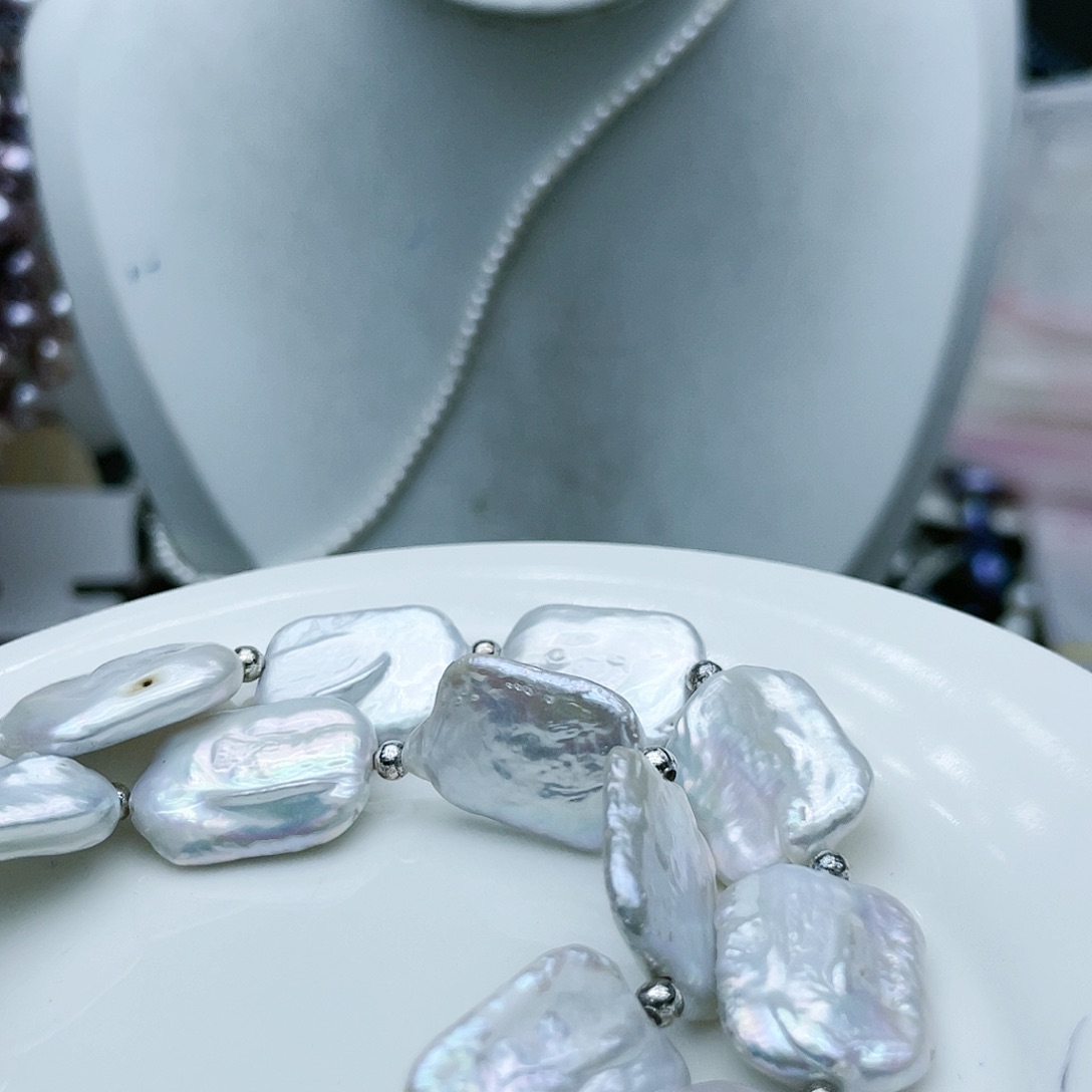 淡水珍珠颈饰钛钢