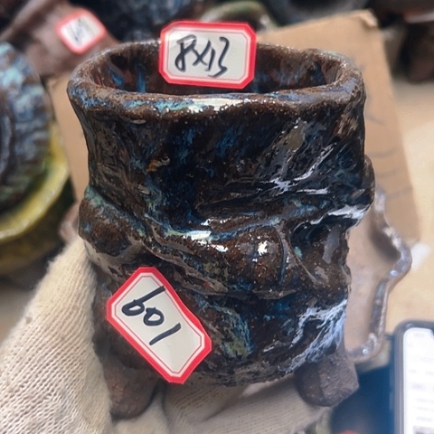 红陶粗陶花盆手工