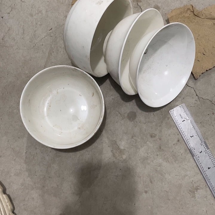 瓷片高骨瓷米饭碗4个 口径11.5厘米