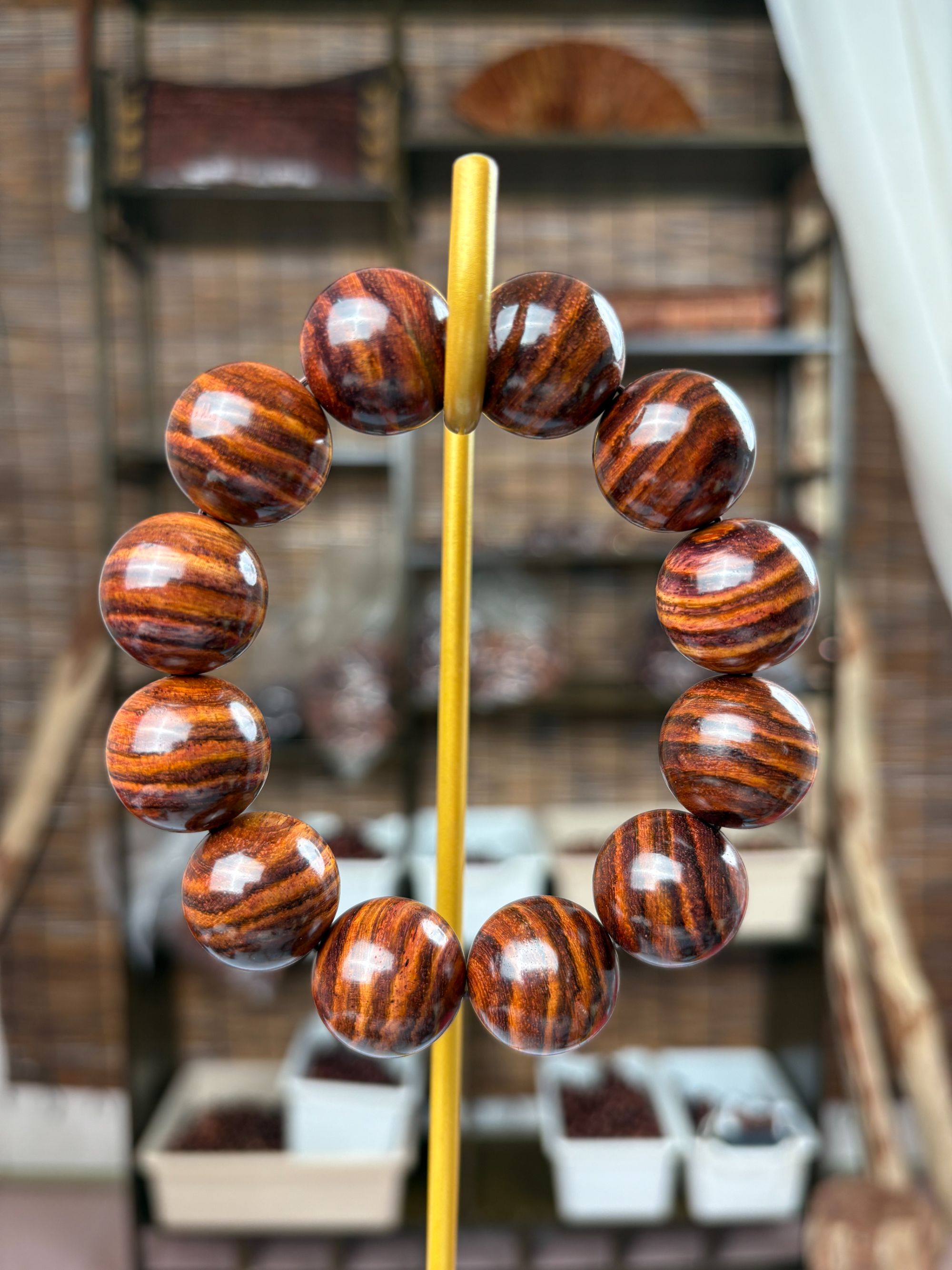 2.0虎皮纹、大黑线黄花梨手串（多样性发一）