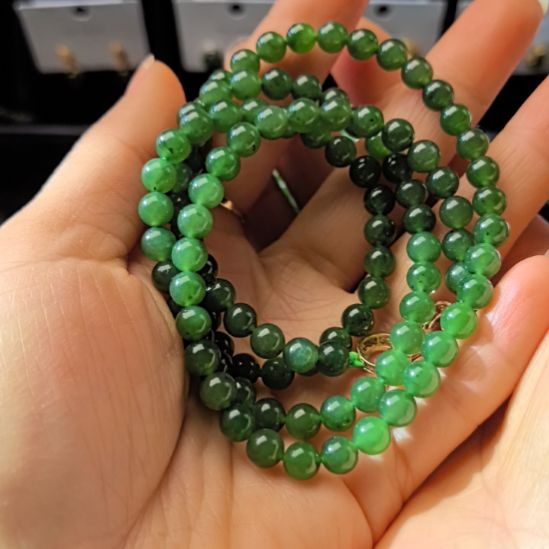 和田玉（碧玉）未镶嵌戒指108珠