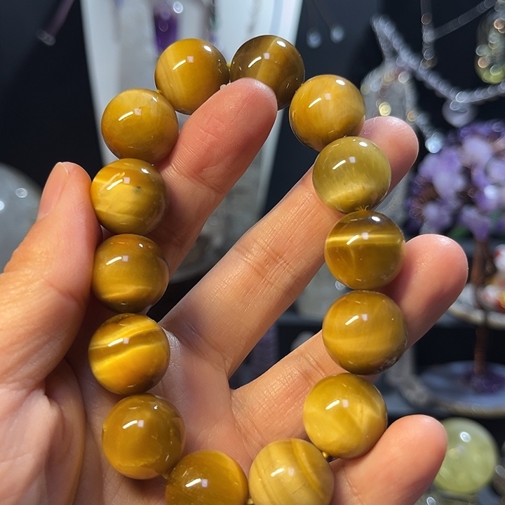 水晶手链未镶嵌天然金虎眼手串