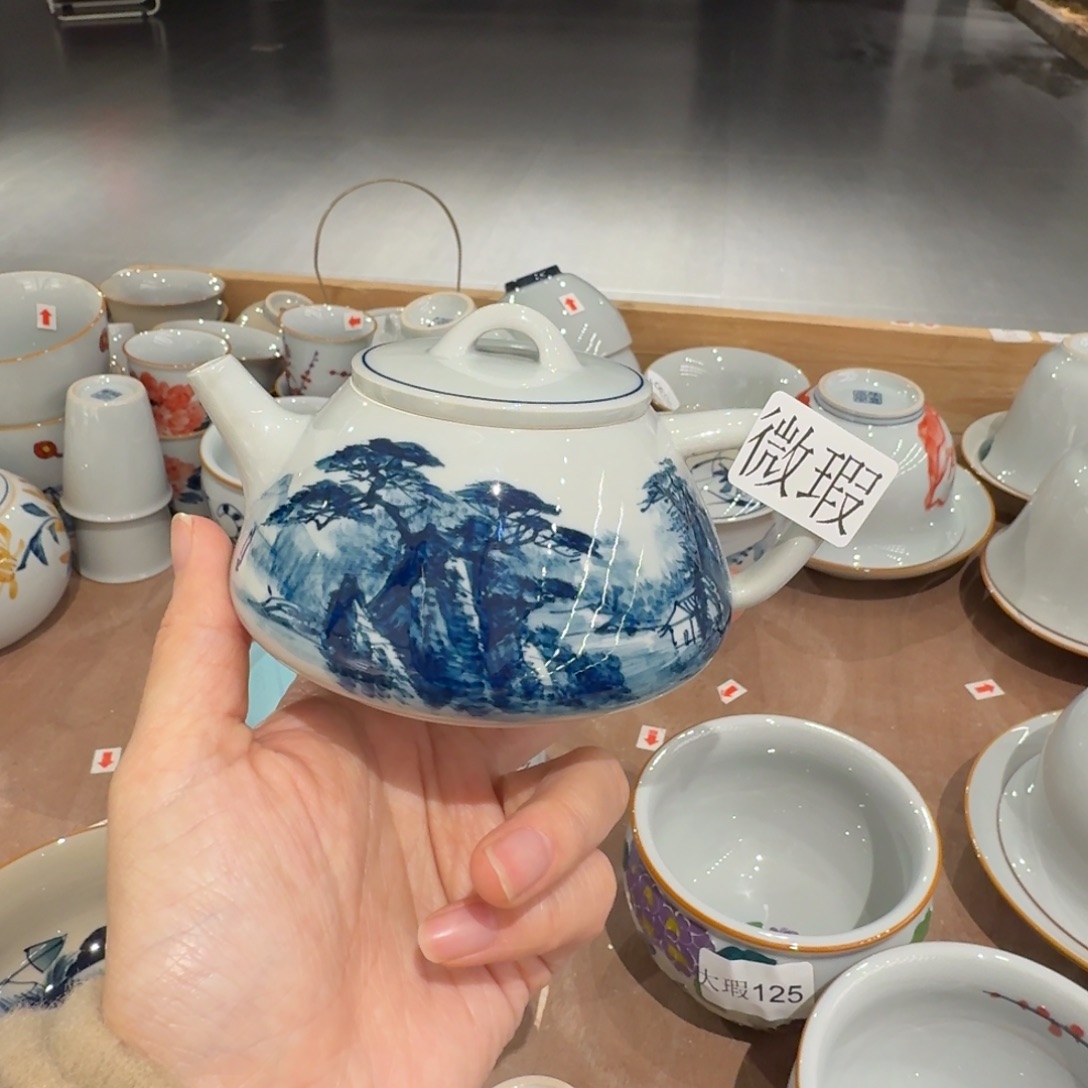 釉下手绘茶具微瑕