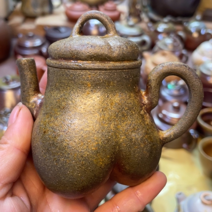 茶壶紫砂宜兴紫砂原矿泥料手捏140