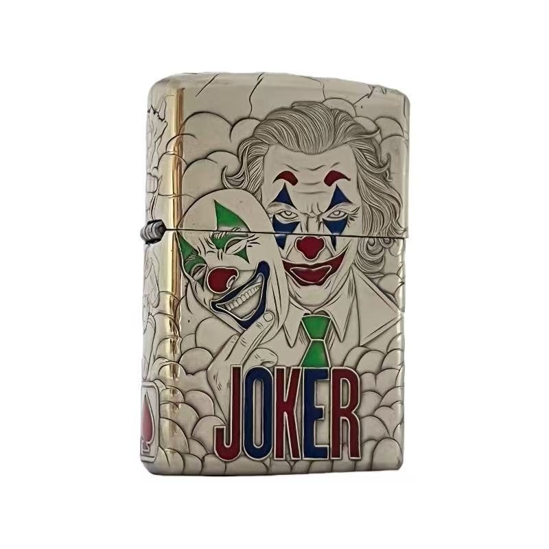 ZIPPO打火机【白铜套壳小丑】蝎子五面重甲面具人生正品送男友DYJ1