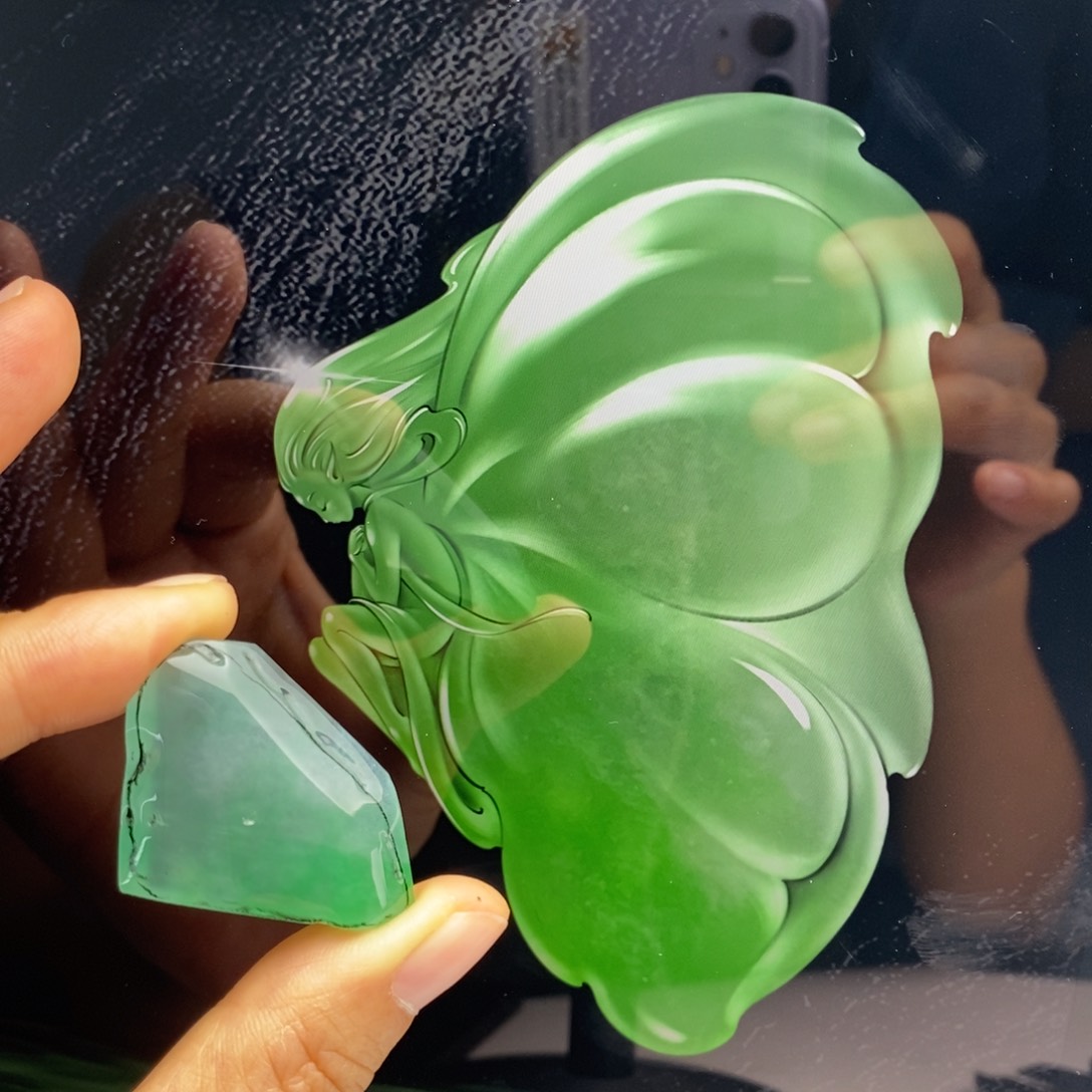 定制翡翠未镶嵌  蝴蝶仙子