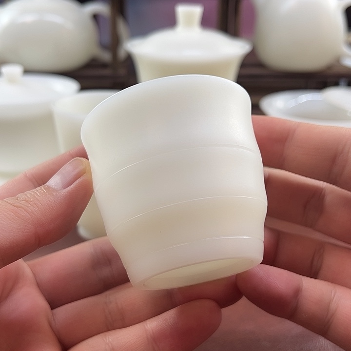 精修孤品：隐唐窑/璞玉素烧80ml竹节主人杯