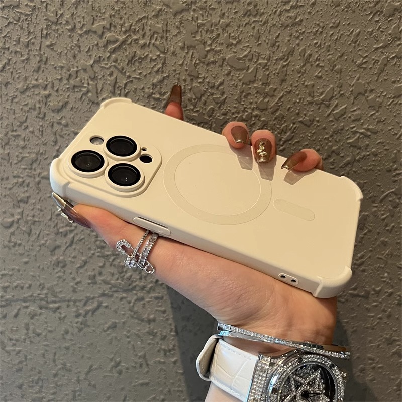 四角防摔磁吸适用苹果15promax手机壳新款iphone14全包11硅胶软壳