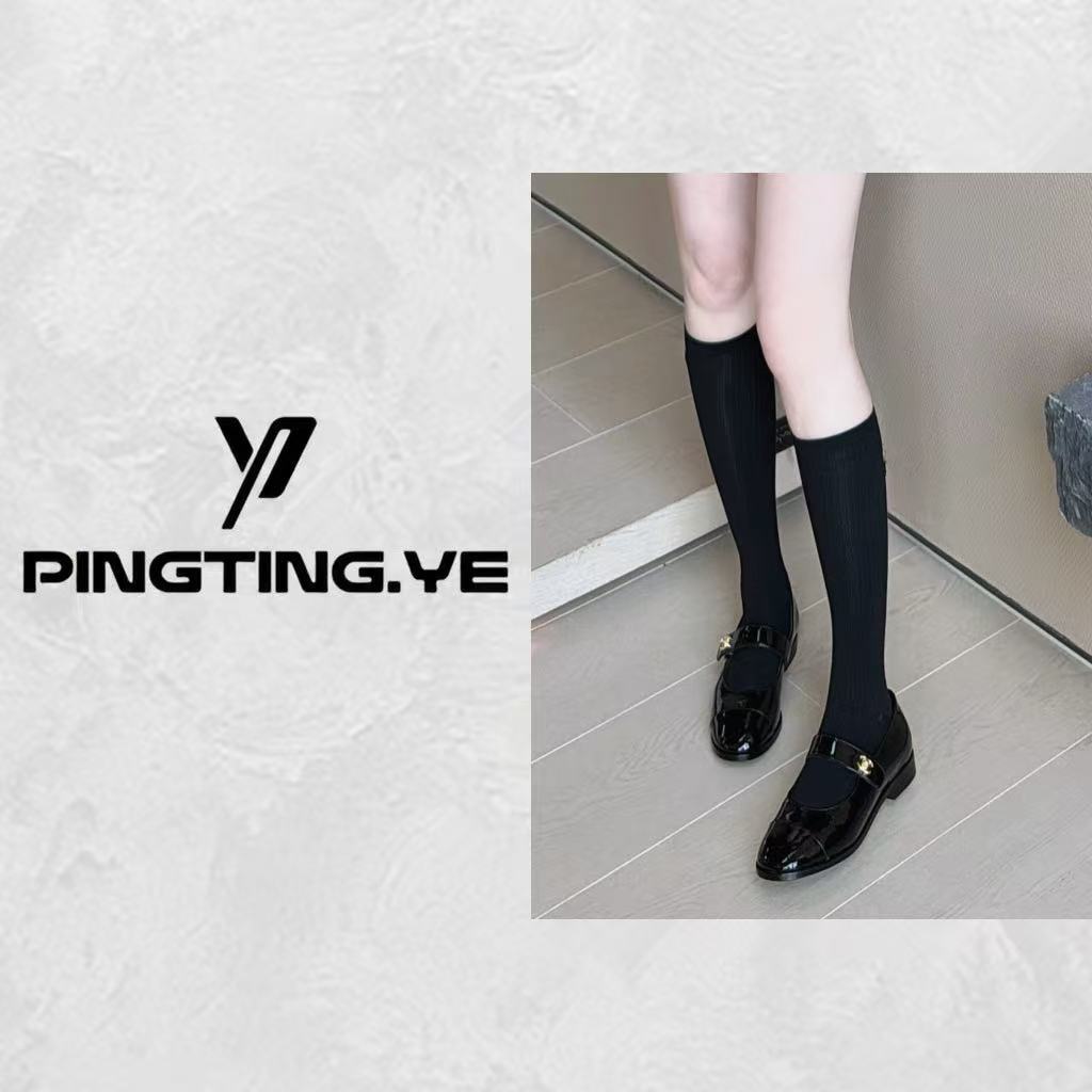 纯色时髦小众减龄休闲时尚百搭中筒袜