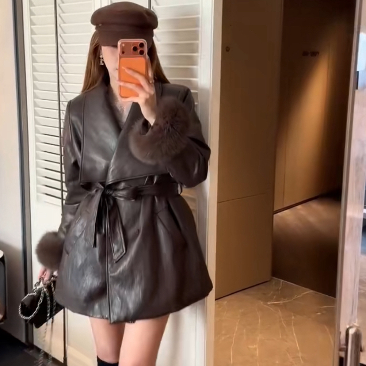 新款皮羽绒服（可调不退）