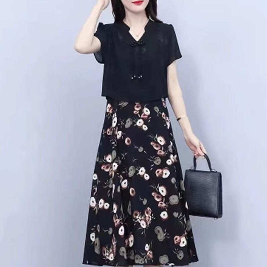 【撤柜断码甩】M1411女装连衣裙气质时尚夏季休闲百搭中长款裙子