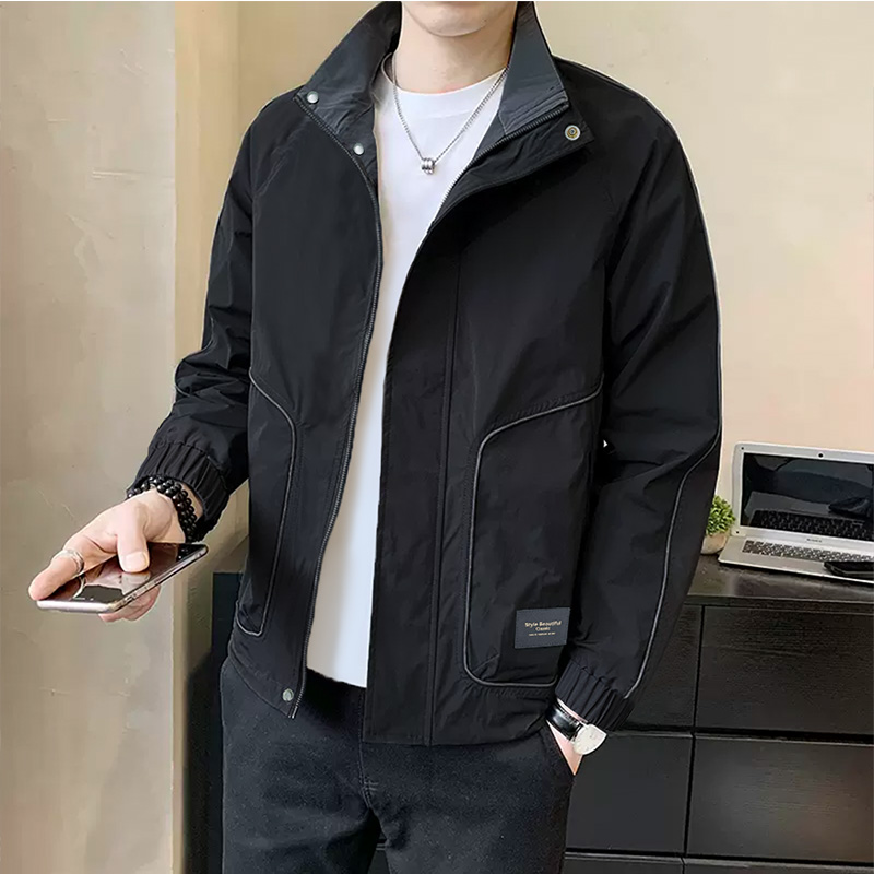 潮牌2025春秋季时尚爆款男士休闲潮流上档次短款夹克外套803-721