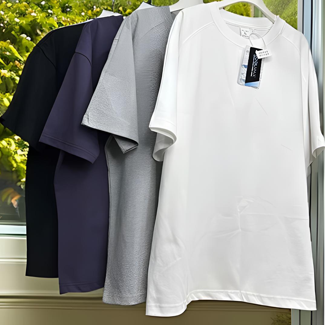 爆款重磅300+克短袖通用宽松型小圆领T恤（正肩插肩随机）