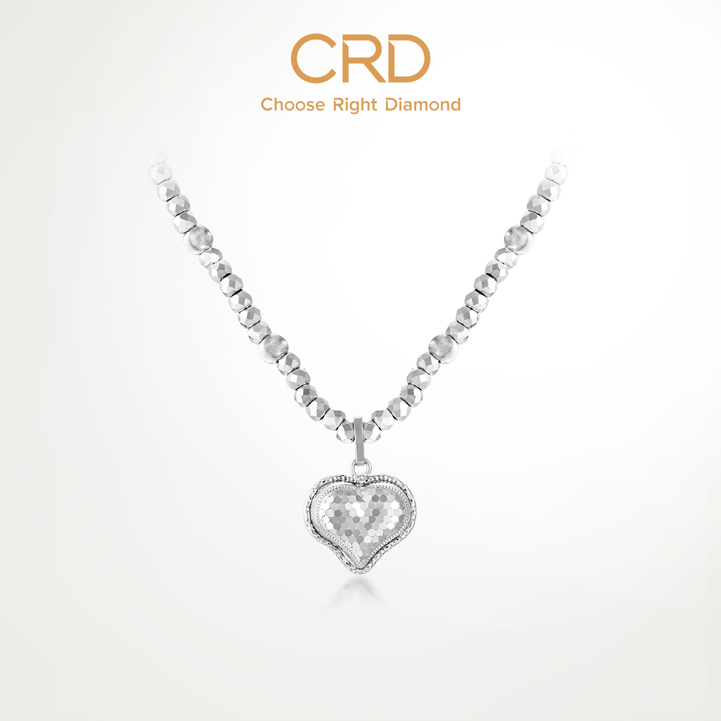 CRD克徕帝蹦迪爱心PT950套链鱼鳞爱心铂金链坠一体项链送礼推荐