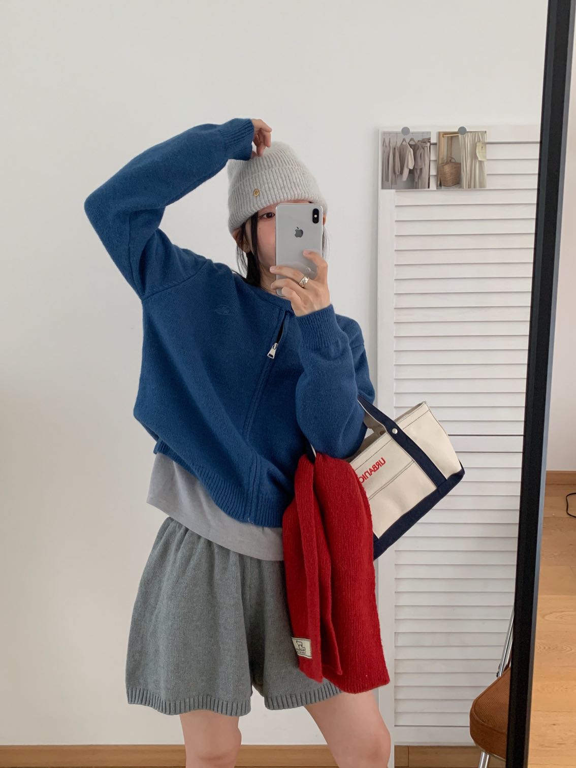 “暖宝宝”韩系25年新款一粒扣修身百搭纯色羊毛毛衣外套-F