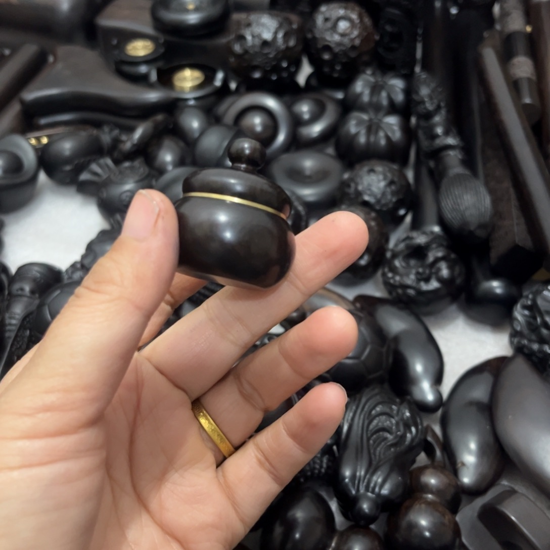 治***病黑酸枝木类紫光檀苹果罐1个