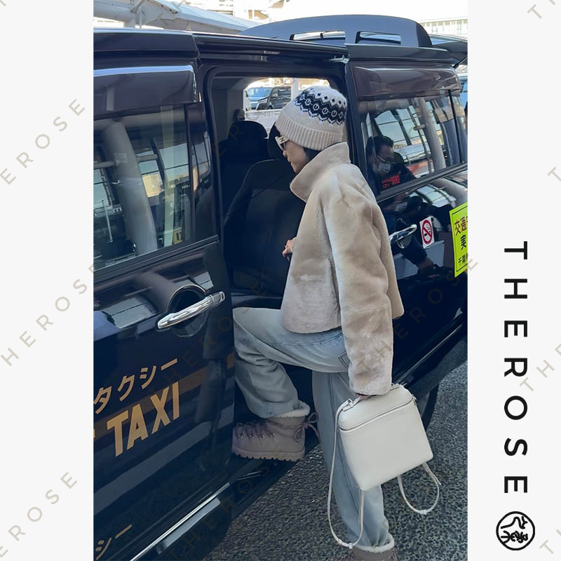 之柔【伯格小姐】西班牙进口美利奴皮毛一体秋冬奢华保暖立领外套女