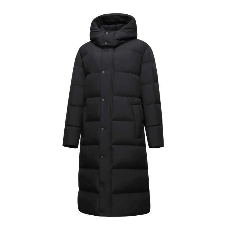 优选波司联名RXNT长款羽绒服男士连帽户外过膝大衣外套情侣款白鸭