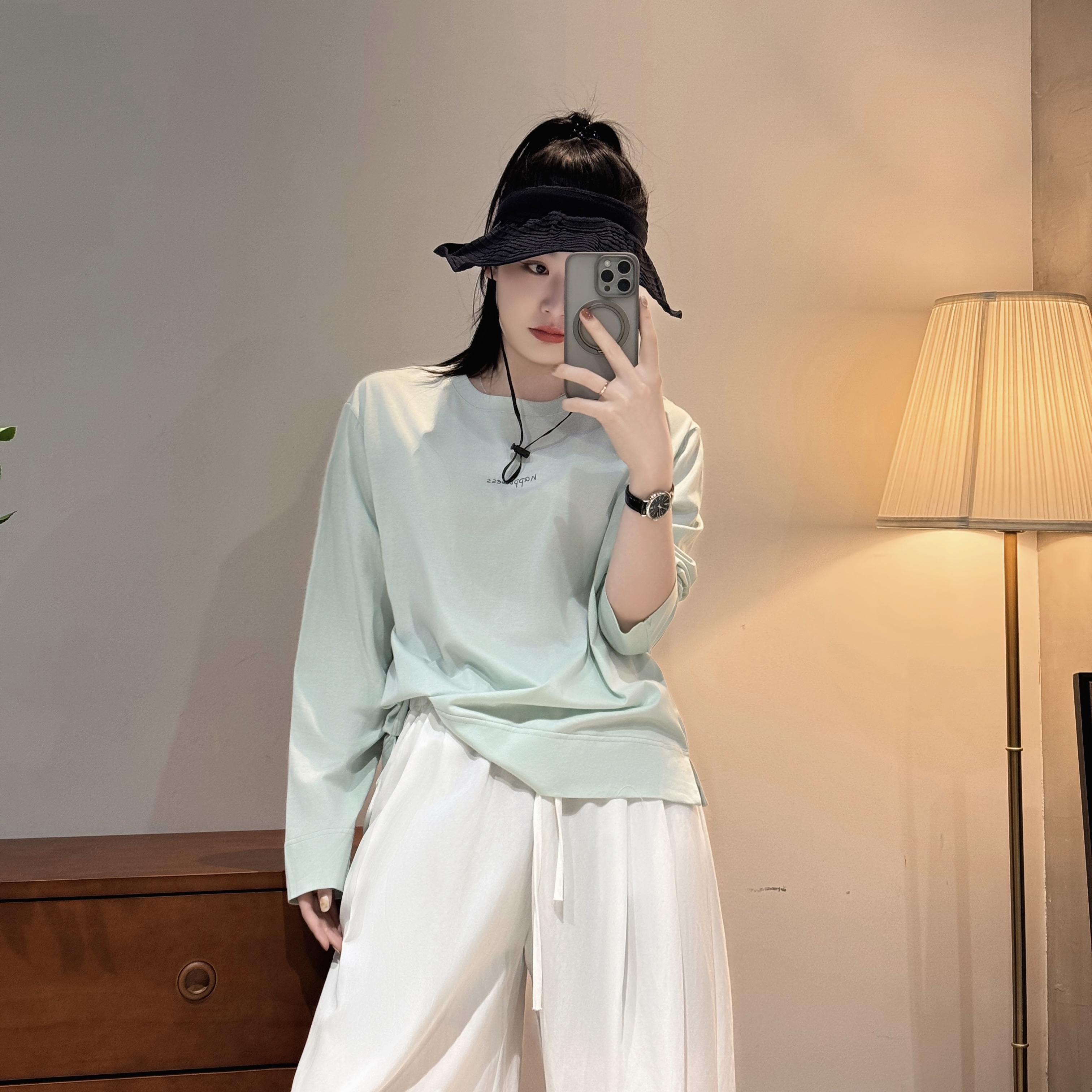 今婷长袖t恤女款爆款2025新款小个子小衫夏季女装薄上衣M25202318