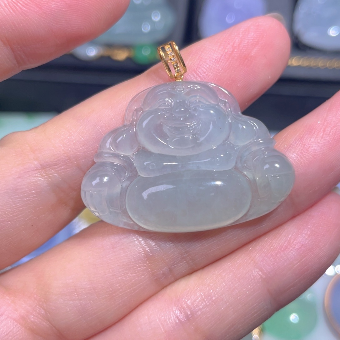颈饰18K金镶嵌翡翠翡翠