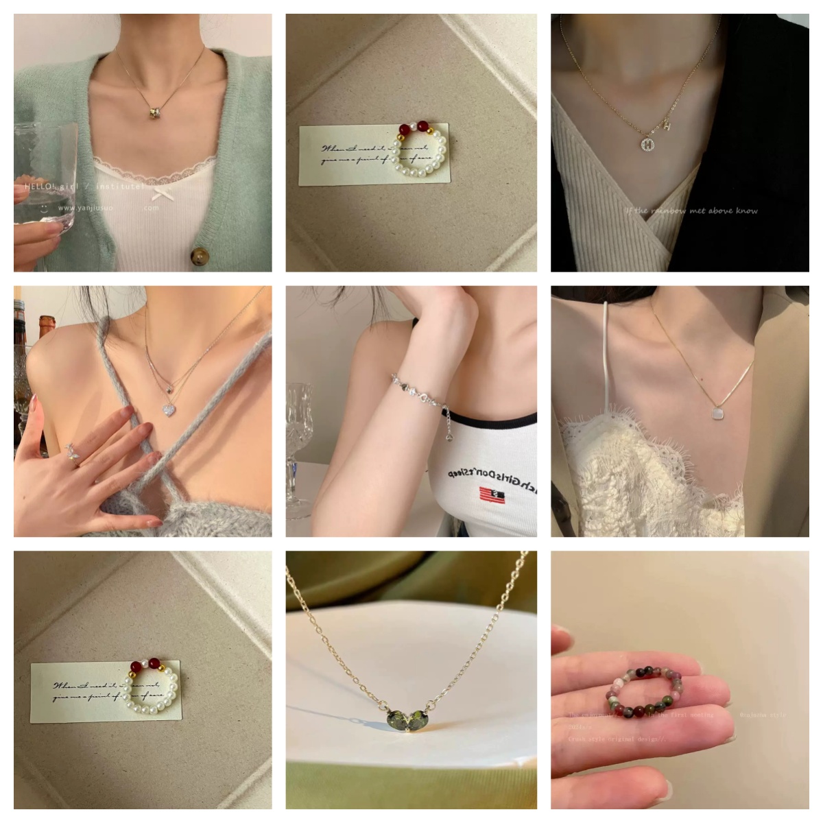 合金手链 甜酷锆石手链女生ins简约小众设计学生镂空心形手饰百搭